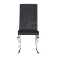 Set Of 2 Black Dining Chairs With Silver Tone Legs-383959