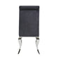 Set Of 2 Black Dining Chairs With Silver Tone Legs-383959