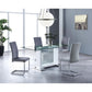 Set Of 4 Two Tone Grey And Chrome Dining Chairs- 383965