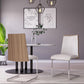 Set Of 2 Modern White Faux Leather And Walnut Finish Dining Chairs- 384362