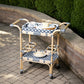 Blue And White Rattan Bar Cart-388948