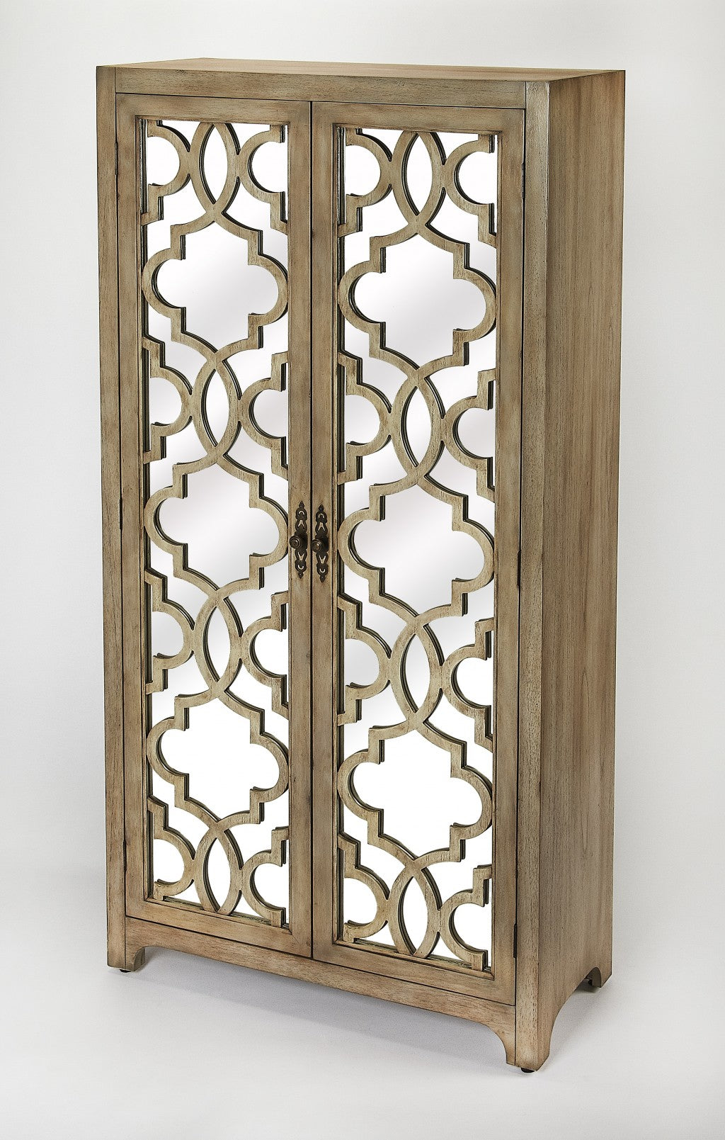 Morjanna Greige Mirrored Armoire- 389798