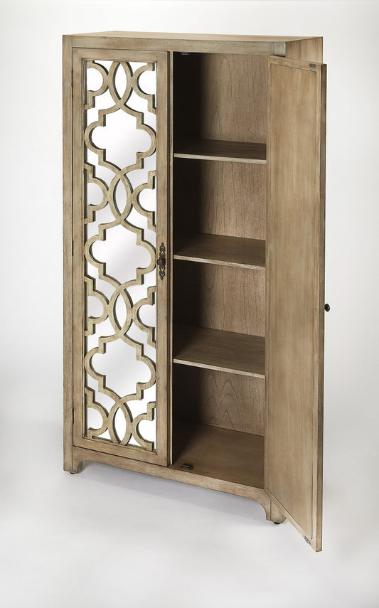 Morjanna Greige Mirrored Armoire- 389798