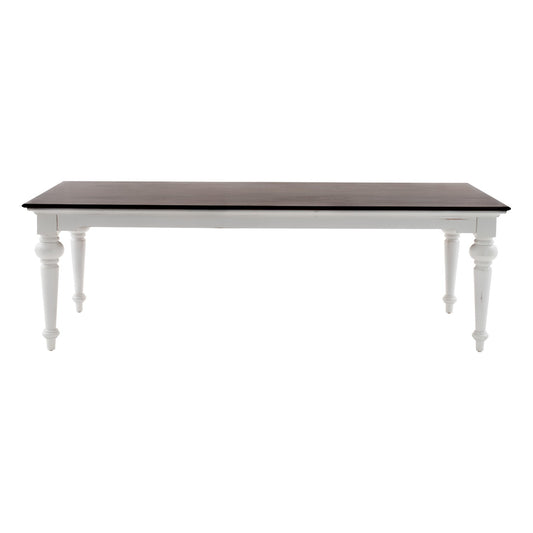 White And Dark Brown Rustic Modern Farmhouse 94" Dining Table- 397669