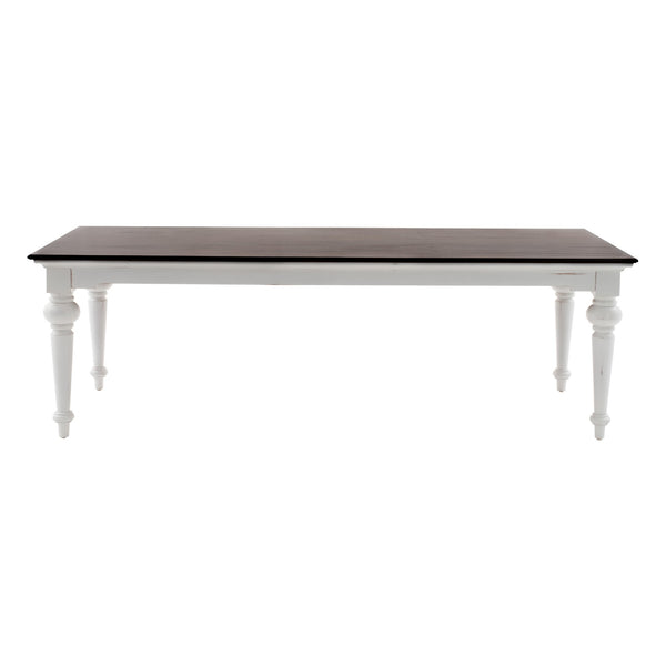 White And Dark Brown Rustic Modern Farmhouse 94 Dining Table- 397669