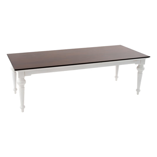 White And Dark Brown Rustic Modern Farmhouse 94" Dining Table- 397669