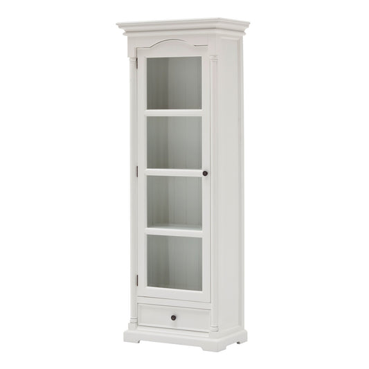 Traditional White And Glass Door Storage Cabinet- 397833