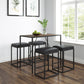 Modern Geo Black And Walnut Five Piece Bar Set-400723