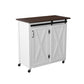 Leshire Barn-Door Kitchen Cart- 402556