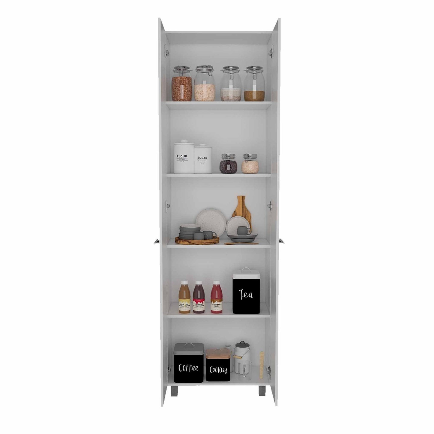 78" Modern White Pantry Cabinet With Two Full Size Doors- 403769