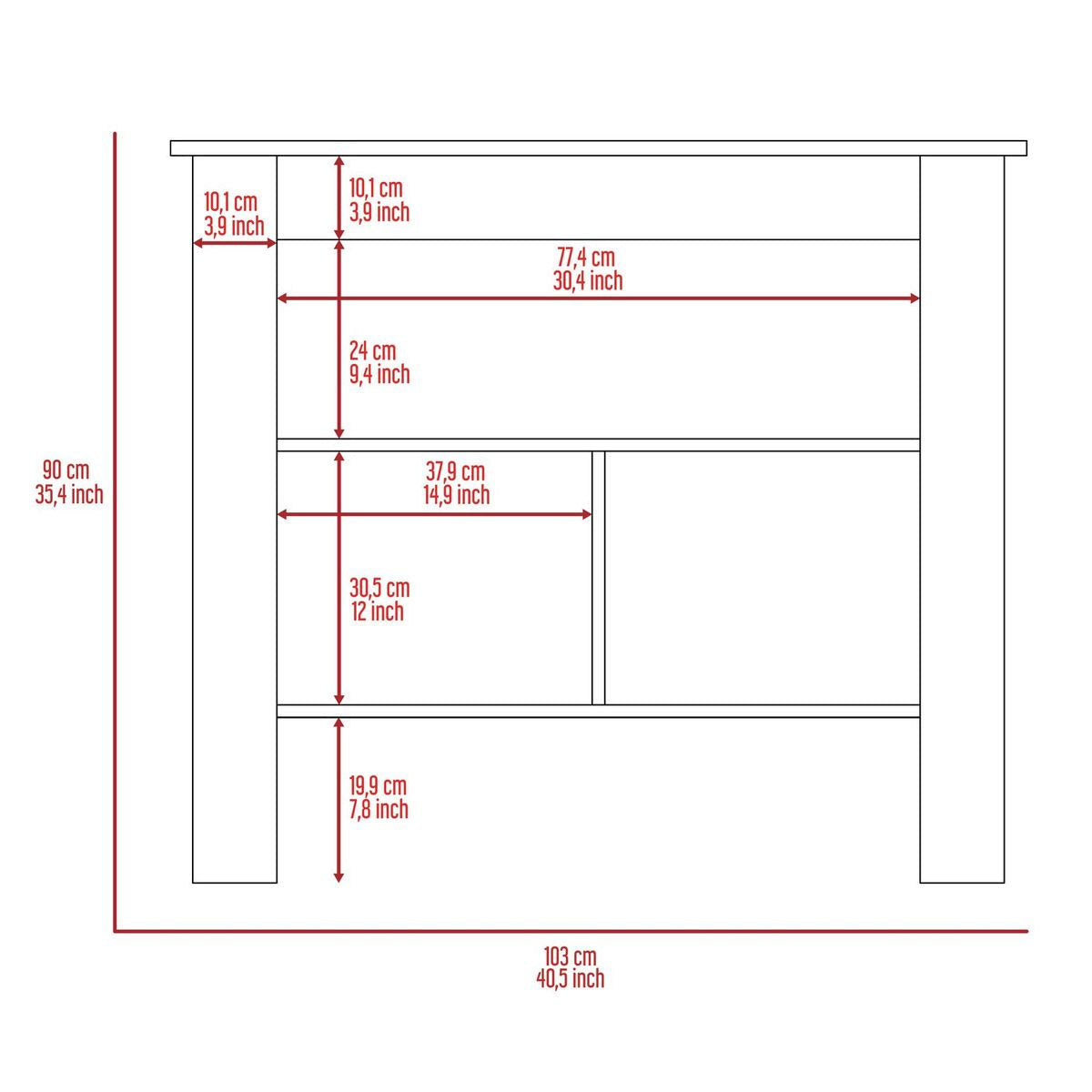 Marble And White Kitchen Island With Three Storage Shelves- 474093