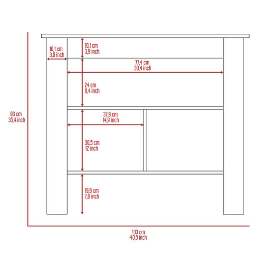 Marble And White Kitchen Island With Three Storage Shelves- 474093