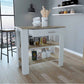 Light Oak And White Kitchen Island With Drawer And Two Open Shelves- 474095