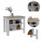 Light Oak And White Kitchen Island With Three Storage Shelves- 474098