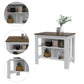 Modern White And Caramel Kitchen Island-477874