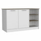 Sleek And Modern White And Dark Brown Kitchen Island- 477875