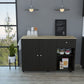 Sleek And Modern Black Wengue Kitchen Island Cart-477894