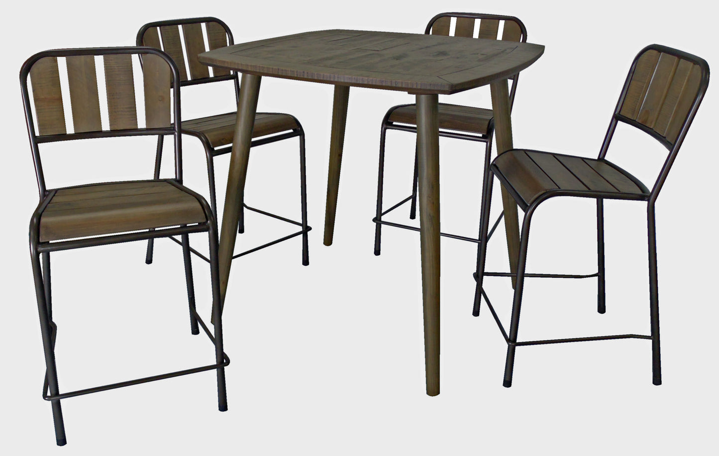 Cole 5-Piece Counter Table Set with 36" Reclaimed Wood Square Table and 4 Chairs-489553