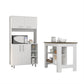 White /Walnut Particle Board Surrey Kitchen Set- 491264