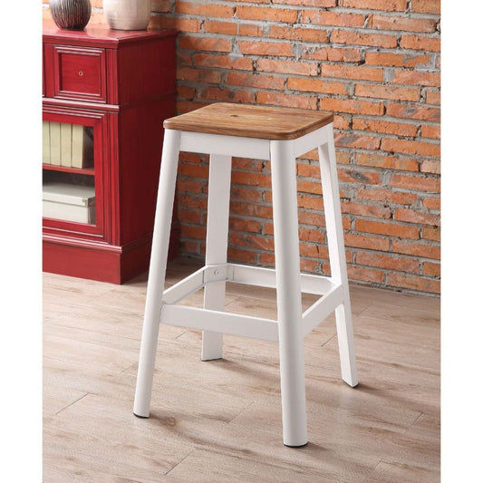 Jacotte Bar Stool (1Pc), Natural & White, 30" Seat Height -72331