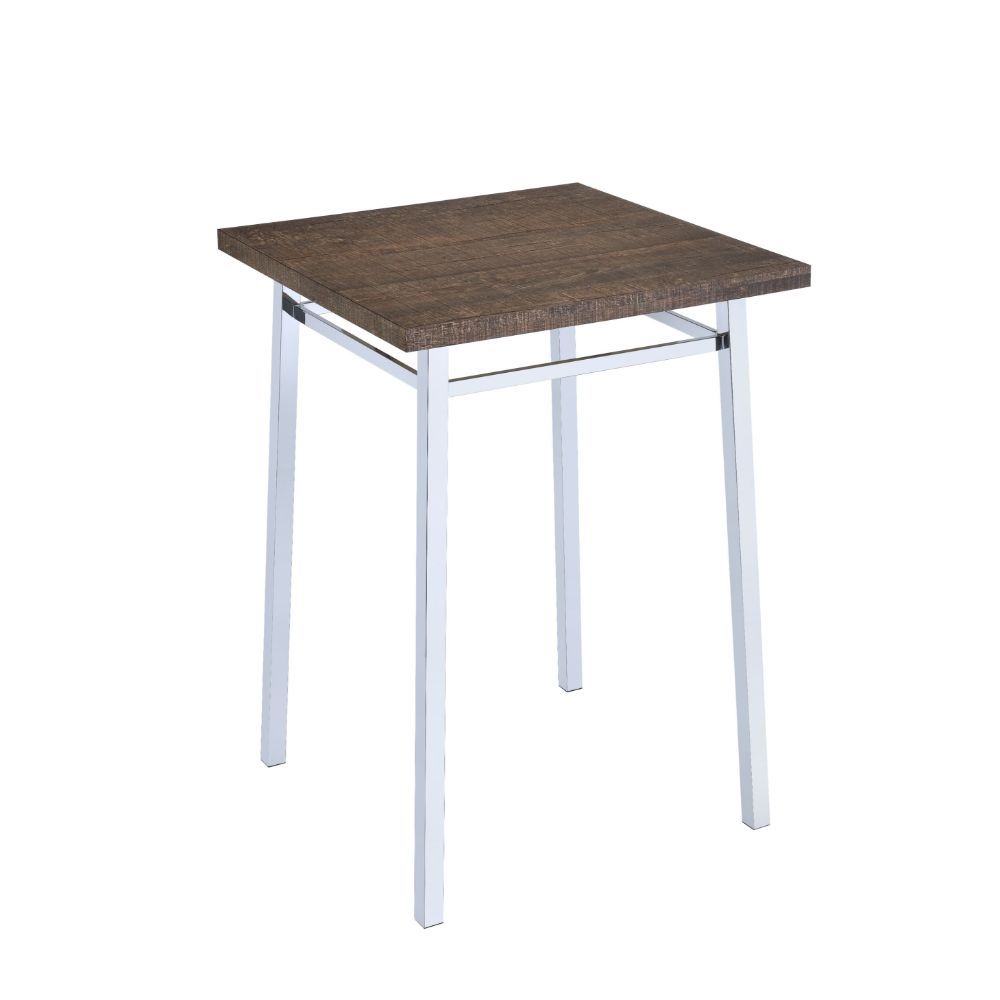 Nadie Bar Table, Oak & Chrome - 72595