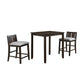 Hia 3 Piece Counter Table Set, Cushioned Seats, 2 Shelves, Cherry Brown - BM293304