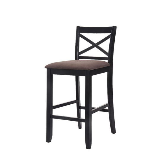 Tobie Bar Chair (Set-2), Fabric & Black, 30" Seat Height - 96721