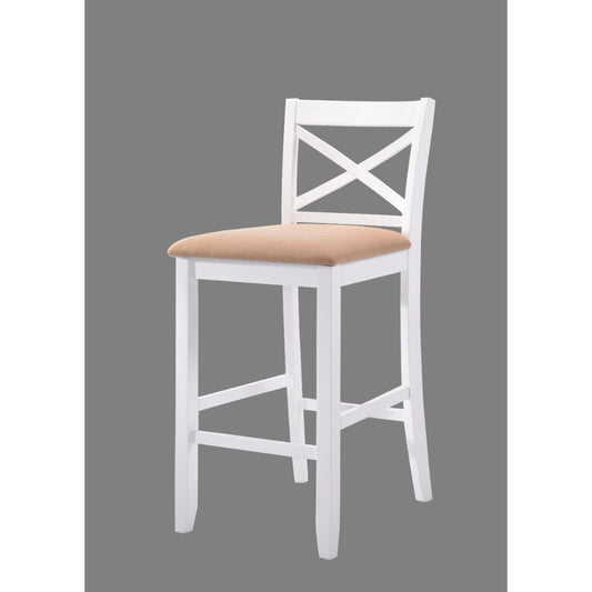 Tobie Bar Chair (Set-2), Fabric & White, 30" Seat Height - 96722