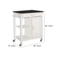 Kitchen Cart With Wooden Top, Black & White - BM163663