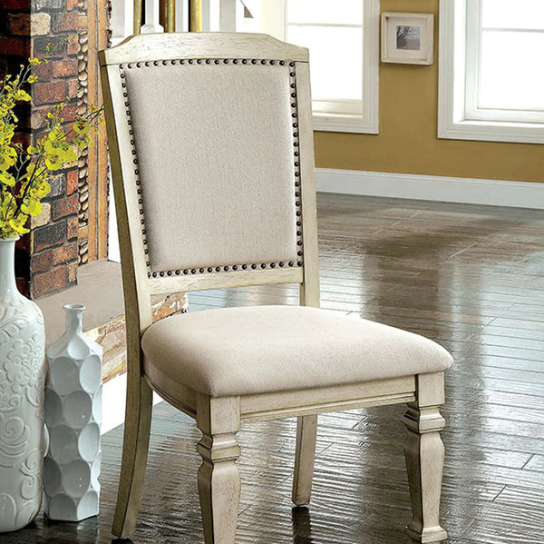 Holcroft Transitional Side Chair, Antique White, Set Of Two-BM131136