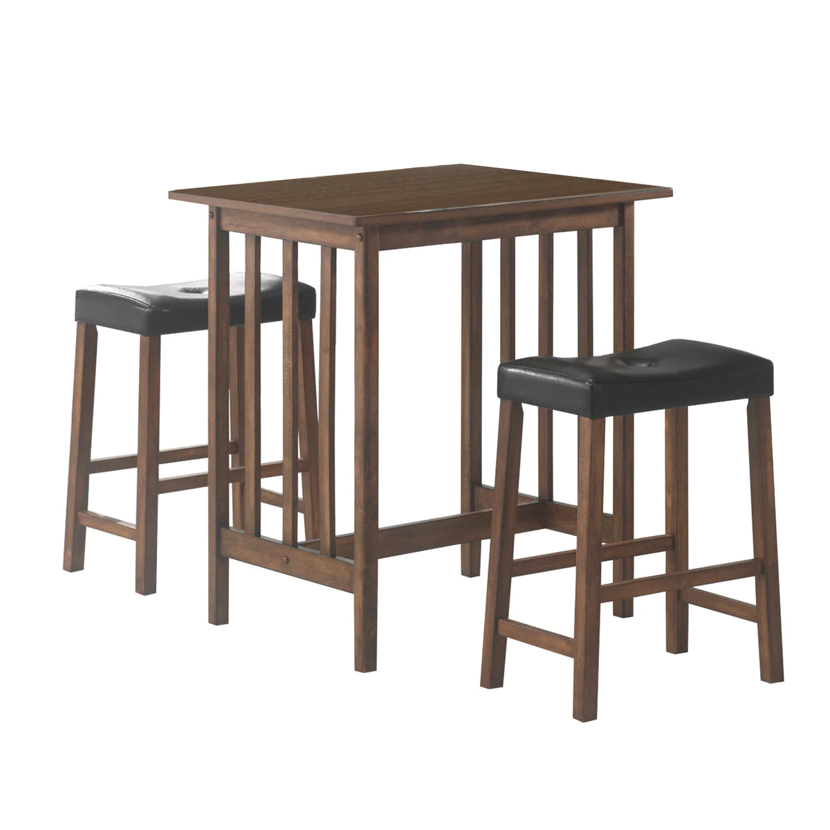 Contemporary Style 3 Piece Counter Height Set, Brown-BM158092