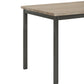 Contemporary Metal Dining Table With Wooden Top, Gray & Black-BM160786