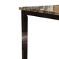 Spacious Wooden High Table Faux Marble Top Brown - BM171296