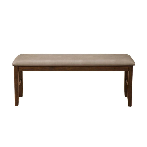 Rubberwood Dining Bench With Padded Upholstery Brown-BM171956