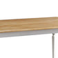 Grained Rectangular Wooden Dining Table With Turned Legs, Brown And White - BM183400