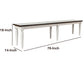 Wooden Armless Bench With Turned Feet, Dark Brown & Light Gray - BM183998