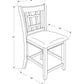 Lattice Back 24" Wooden Counter Height Chair With Leatherette Seat, Set Of 2, Brown And Black
