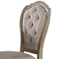 Fabric Upholstered Side Chair With Button Tufting Back, Beige And Gray, Set Of Two - BM191313