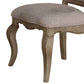 Fabric Upholstered Side Chair With Button Tufting Back, Beige And Gray, Set Of Two - BM191313