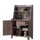 Wooden 1 Door Bakers Cabinet With 2 Top Shelves And 1 Drawer In Brown - BM204158