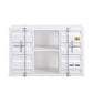 Industrial Metal Server With 2 Door Cabinet And 2 Open Shelves, White - BM204486