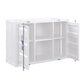 Industrial Metal Server With 2 Door Cabinet And 2 Open Shelves, White - BM204486