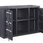 Industrial Metal Server With 2 Door Cabinet And 2 Open Shelves, Gray - BM204491