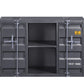 Industrial Metal Server With 2 Door Cabinet And 2 Open Shelves, Gray - BM204491