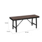 Industrial Wood And Metal Bench With Tube Leg Support, Brown And Black - BM204547