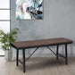 Industrial Wood And Metal Bench With Tube Leg Support, Brown And Black - BM204547