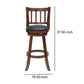 Round Padded Seat Counter Stool With Slatted Back, Brown And Black - BM209083