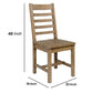 Farmhouse Wooden Dining Chair With Ladder Back, Brown - BM210350