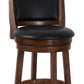 Curved Swivel Counter Stool With Leatherette Padded Seating,Brown And Black - BM218144
