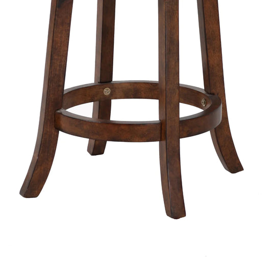 Curved Swivel Counter Stool With Leatherette Padded Seating,Brown And Black - BM218144